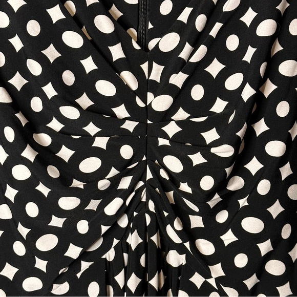 Leslie Fay‎ Black White Ruched Bodice Dress NWT Size 14 1F1A2124 - Picture 3 of 15